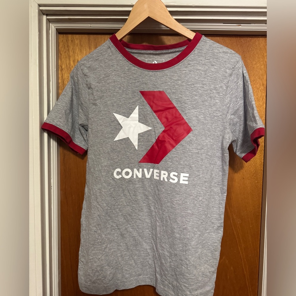 Kids Converse Gray and Red Logo T-Shirt Sz XL 13-15 years